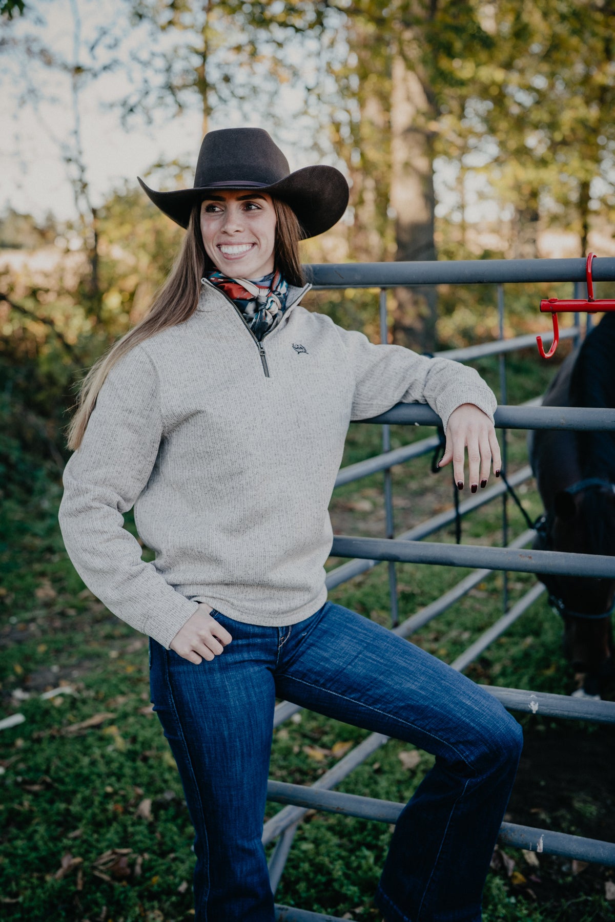 'Hayes' Men's CINCH Heather Stone 1/4 Zip Sweater