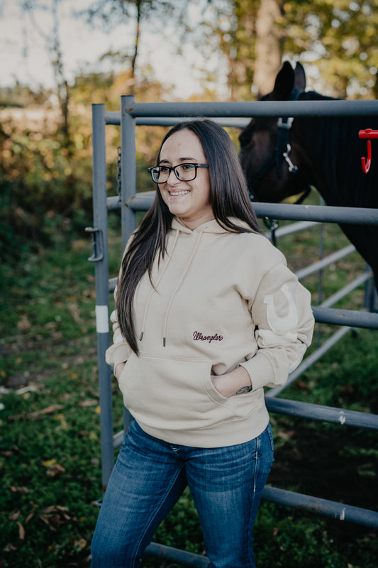 'Double Luck' Women's Wrangler Hoodie with Horseshoe Sleeves