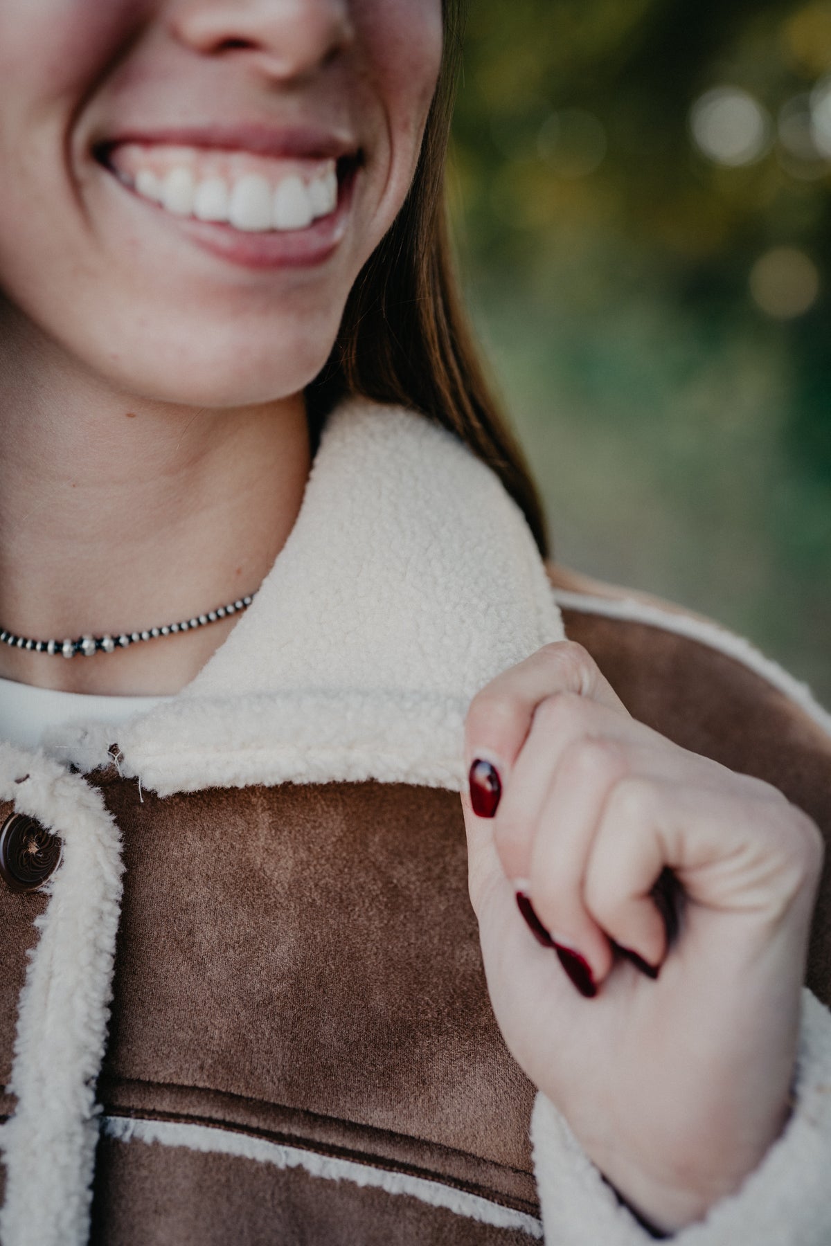 'Hana' Women's Reversible Tobacco Suede Sherpa Jacket by Kimes Ranch