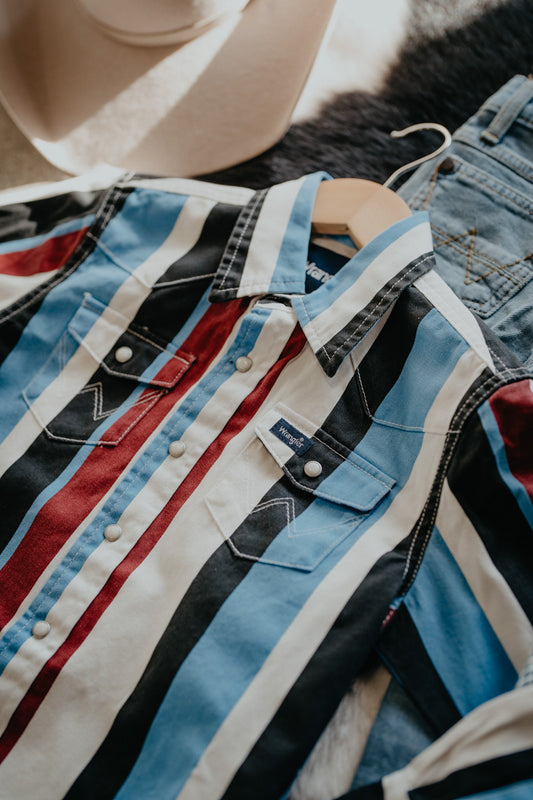 'Damon Jr.' Vintage Boys Pearl Snap by Wrangler (XXS-XXL)