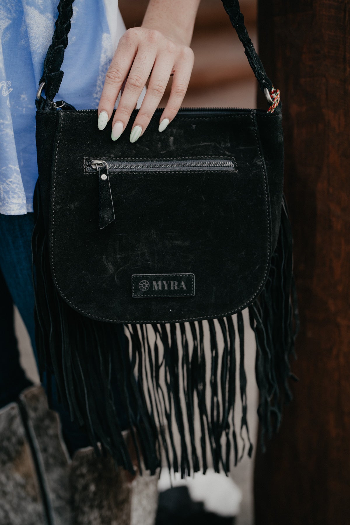 Mustang's Luck Suede and Hairon Bag