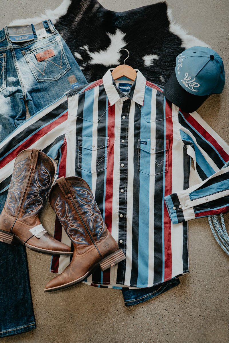 'Damon' Vintage Men's Pearl Snap by Wrangler (S-XXL)