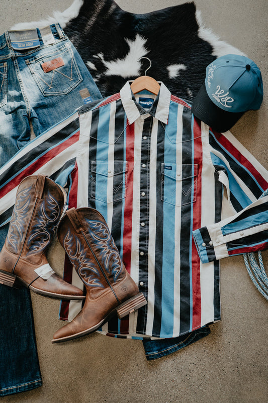 'Damon' Vintage Men's Pearl Snap by Wrangler (S-XXL)