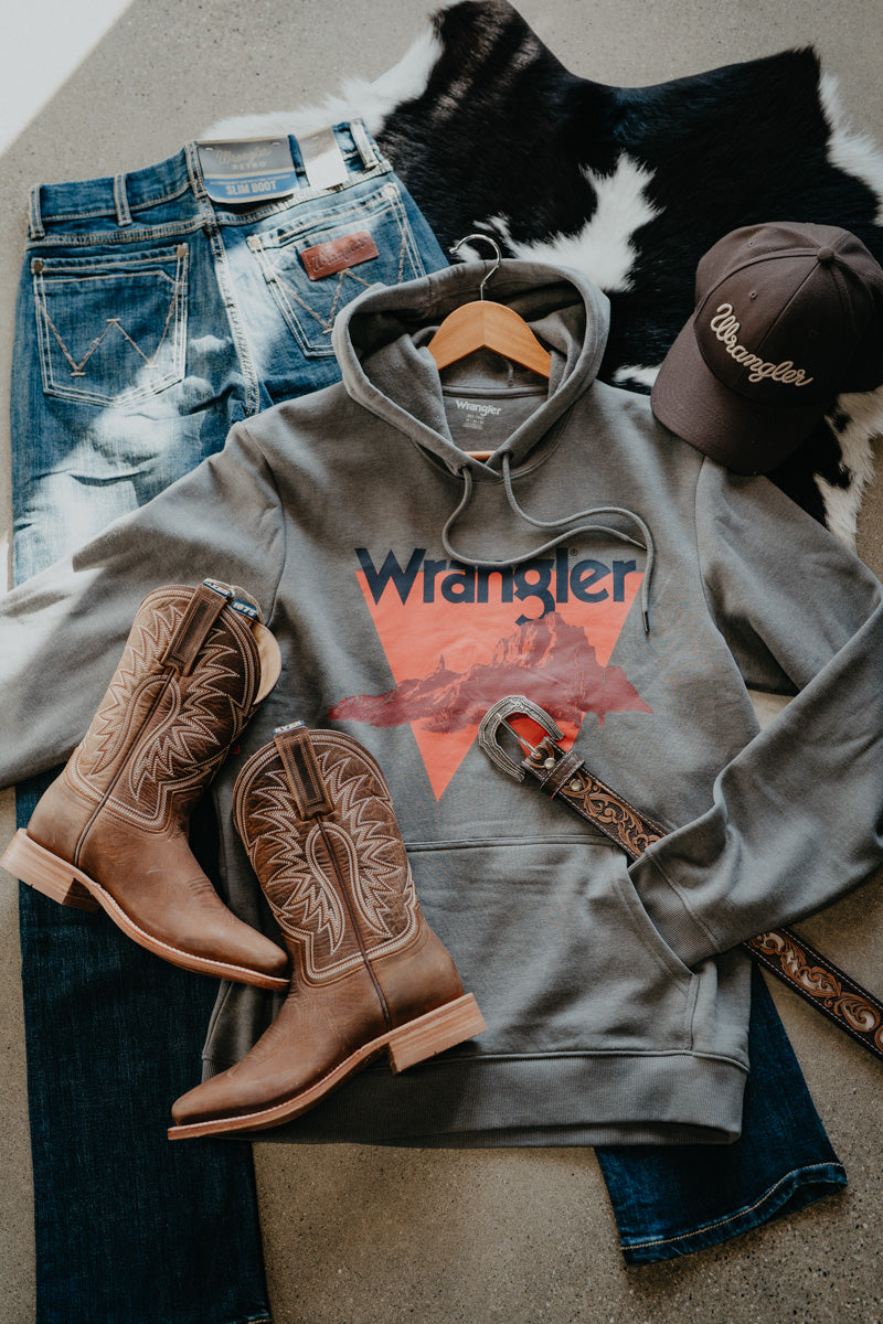 'Grayson' Grey Wrangler Men's Scenic Graphic Hoodie (S - XXL)