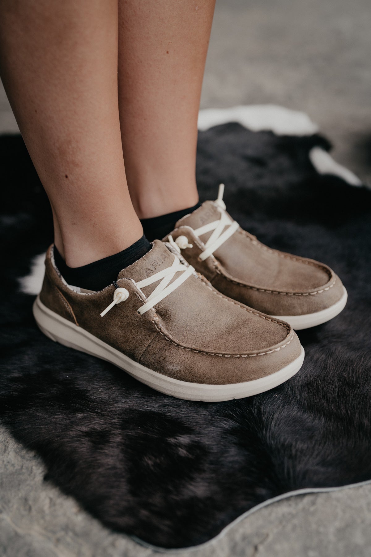 Women's Brown Leather Bomber Ariat Hilo Casual Shoes (Sizes 5.5 - 11)