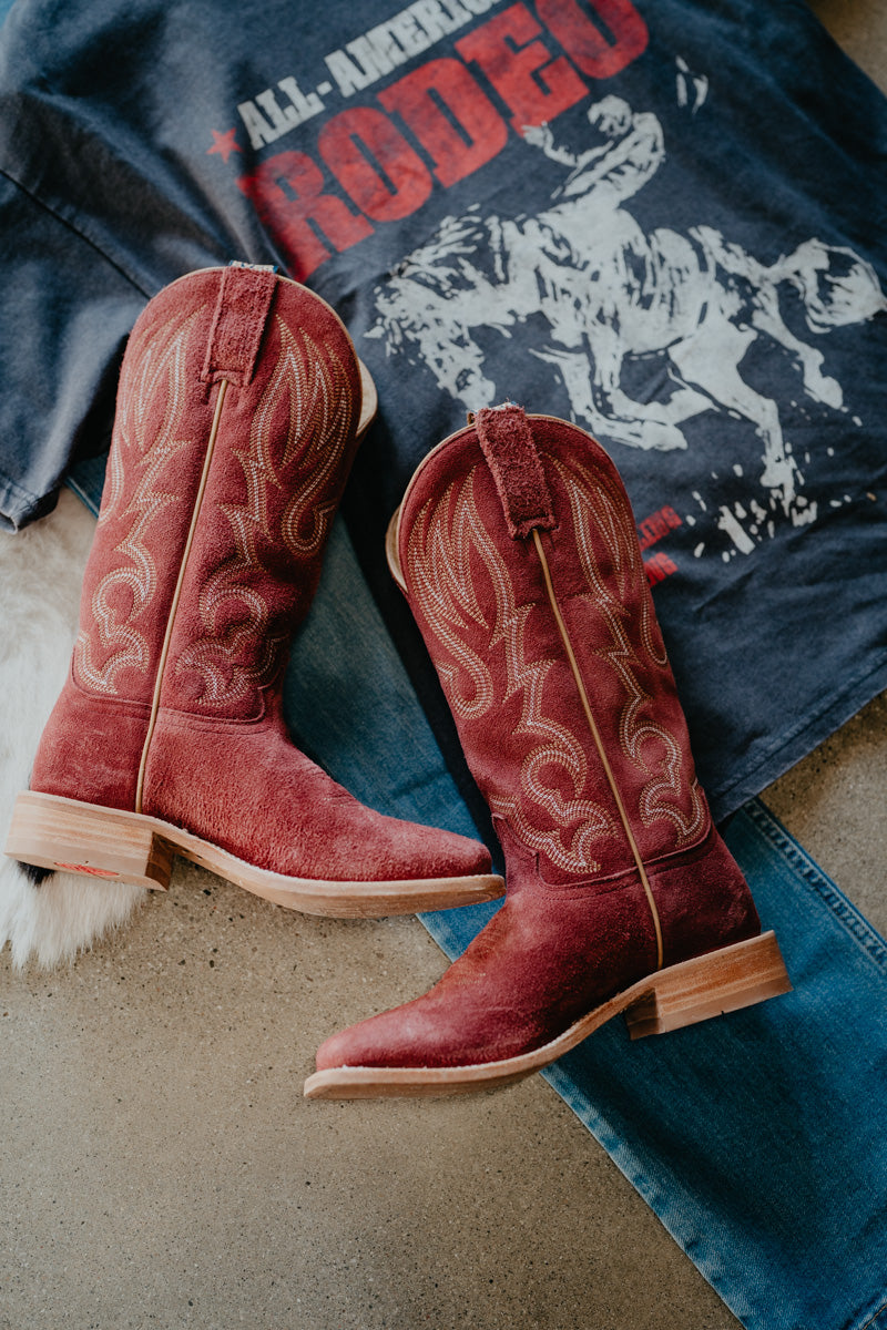 13" 'Augusta' BURGANDY Suede Hyer Women's Cowboy Boots (Sizes 6-11/ B & C Widths)