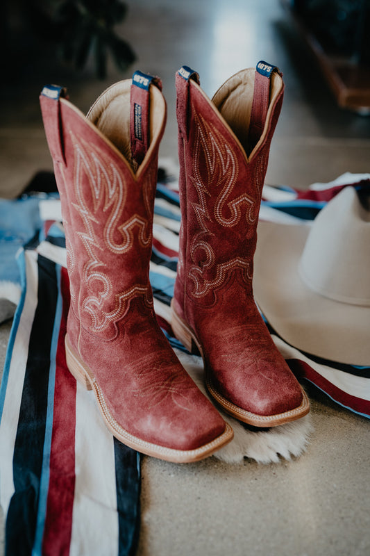 13" 'Augusta' BURGANDY Suede Hyer Women's Cowboy Boots (Sizes 6-11/ B & C Widths)