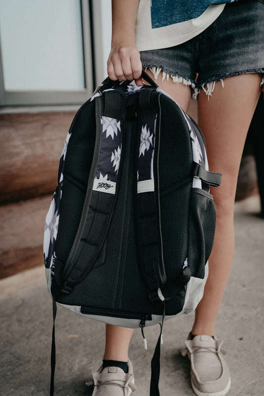 OX Hooey Backpack - Black / Grey Aztec Body with Grey Accents