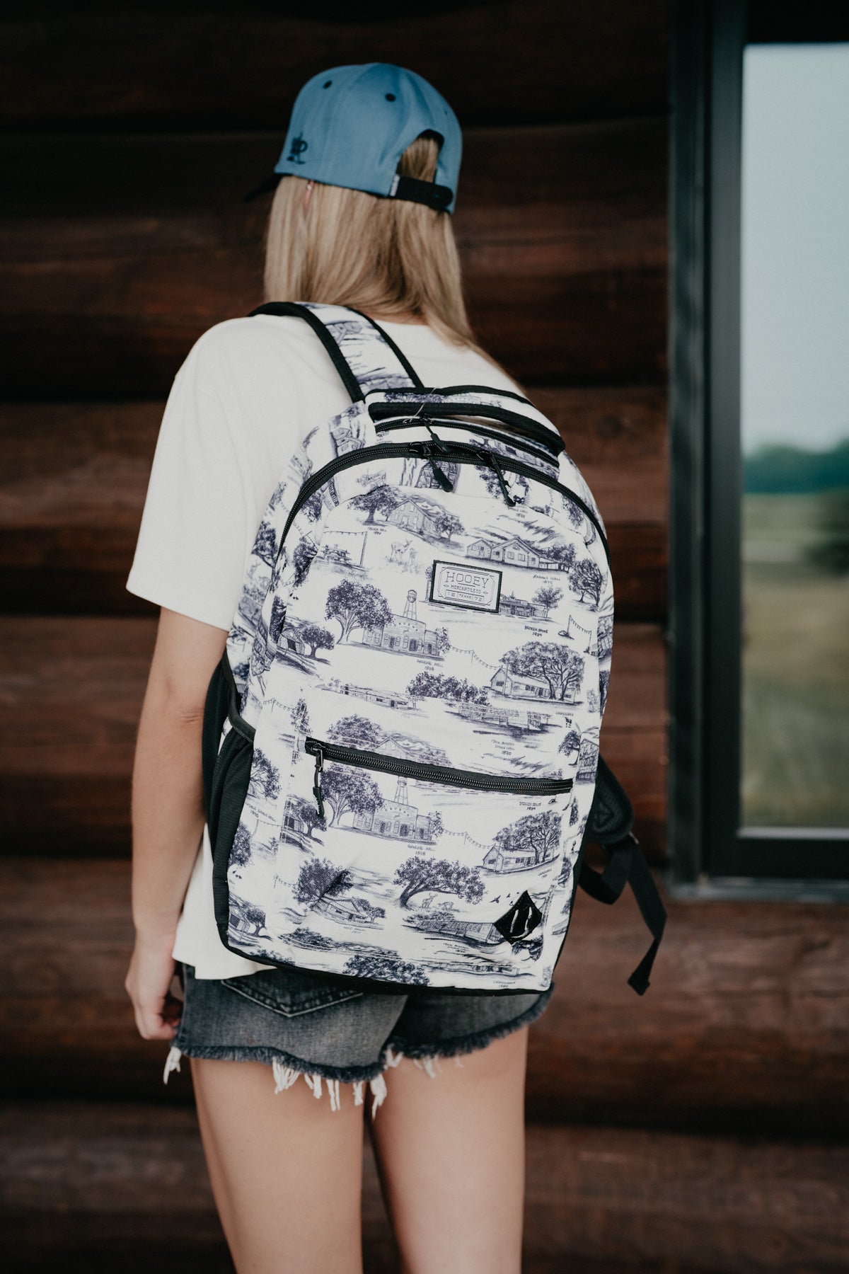 'Recess' Hooey Backpack - White / Black Print with Black Accents