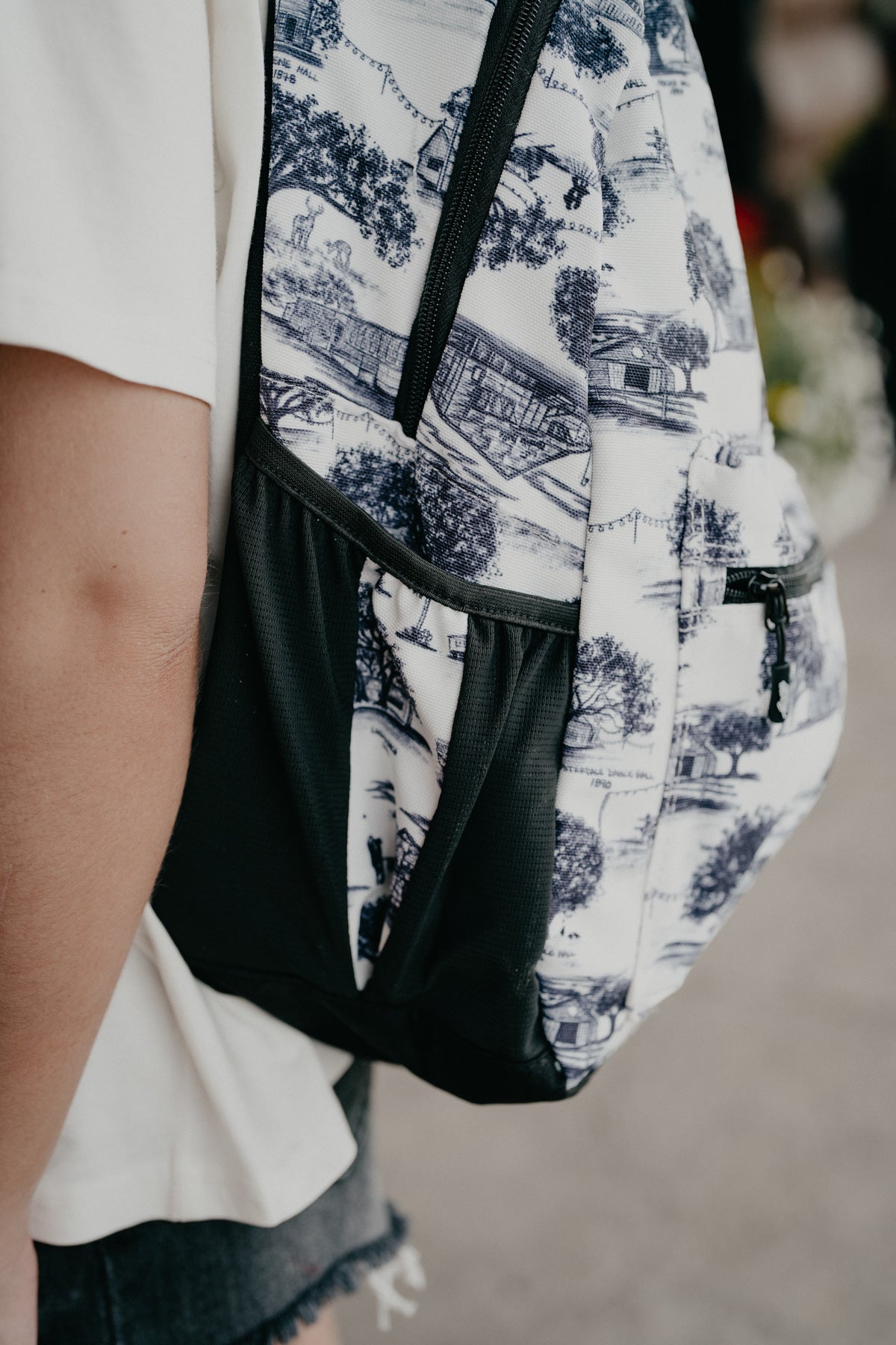 'Recess' Hooey Backpack - White / Black Print with Black Accents