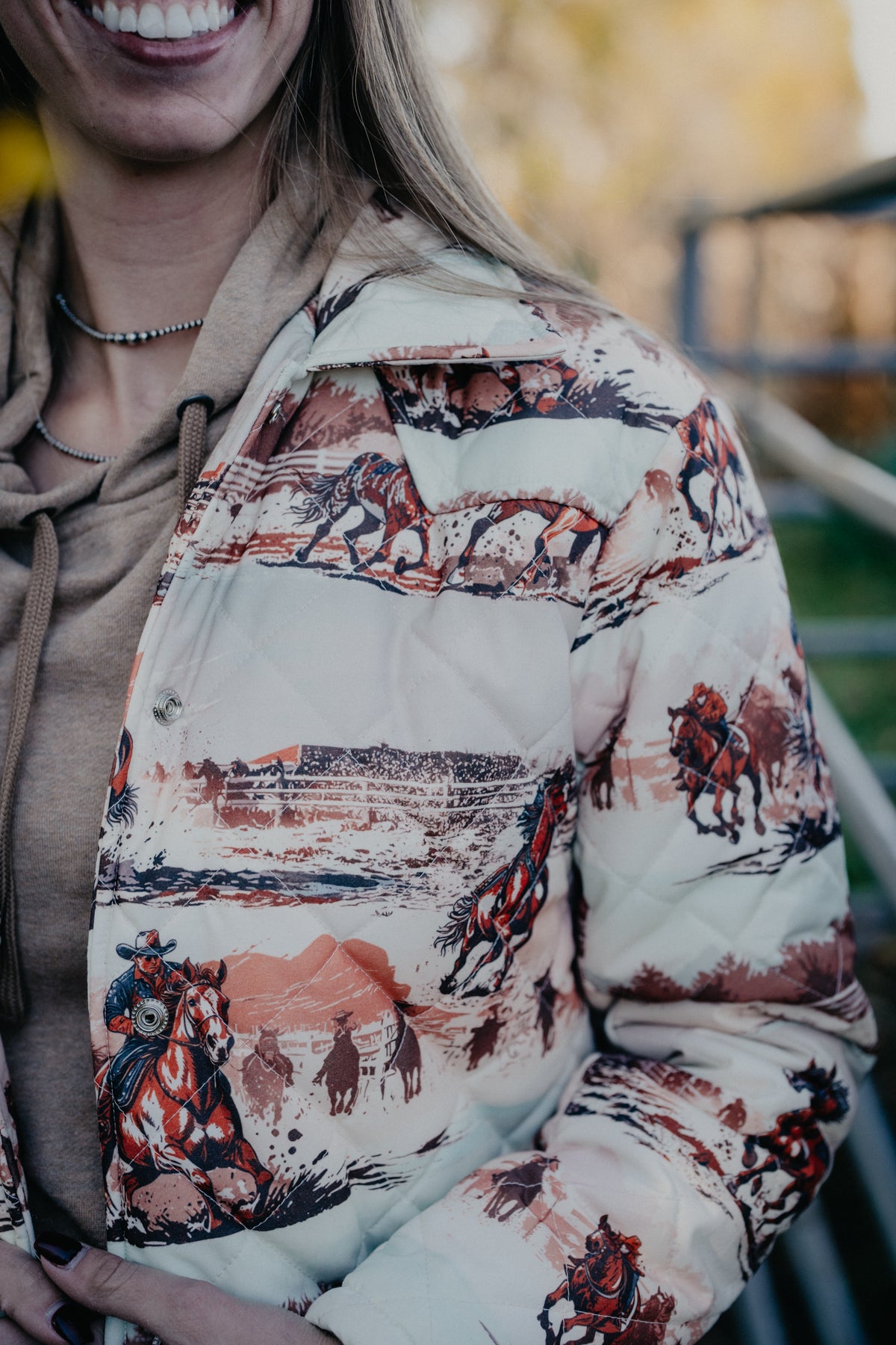 'Shayla' Western Horse Long Quilted Jacket (S-L)