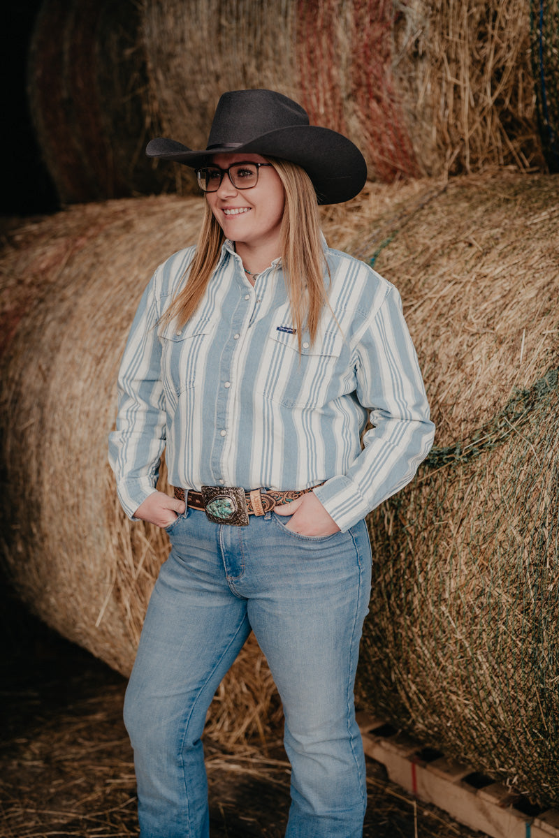 'Sedona' Wrangler Women's Pearl Snap Retro Pin Stripe (XS-XL)