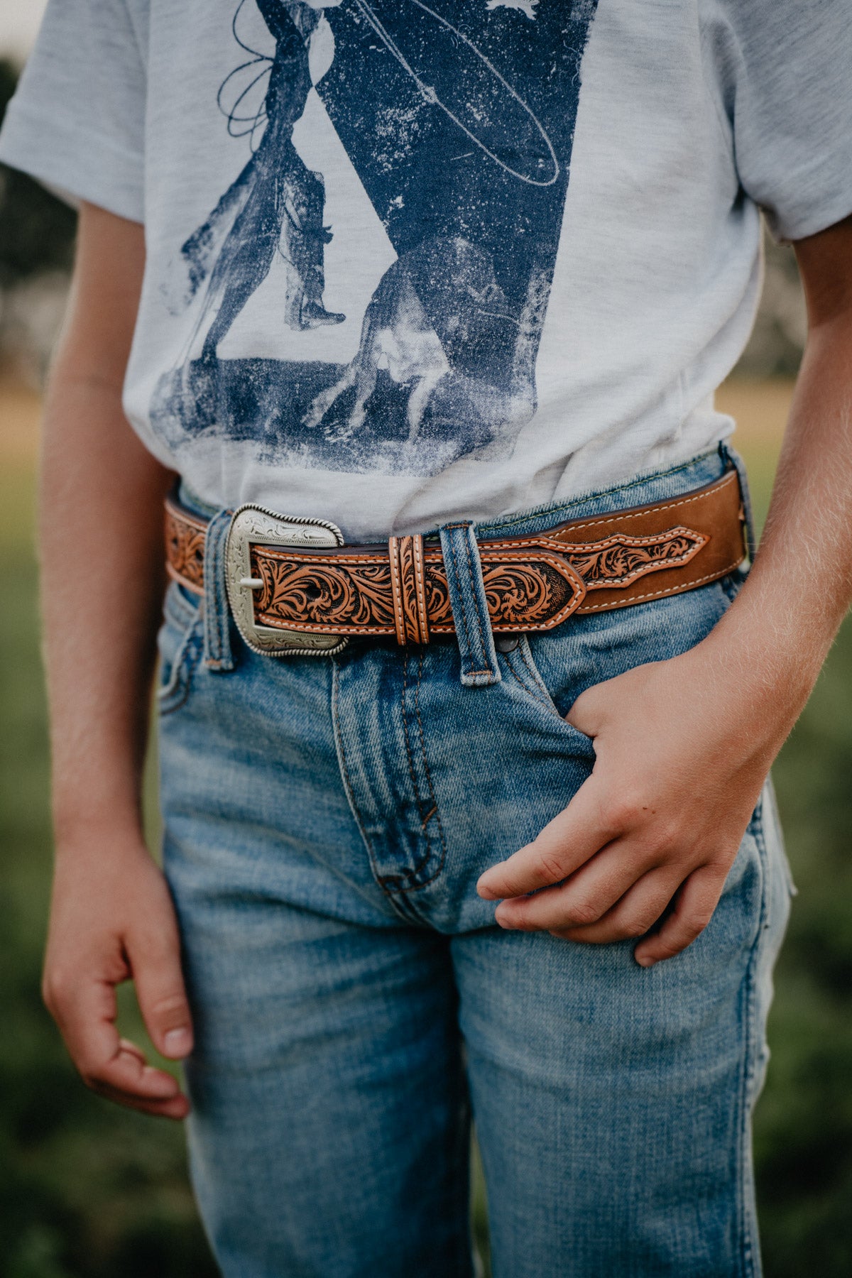 Unisex Kids Laced Body Leather Belt (22-28)