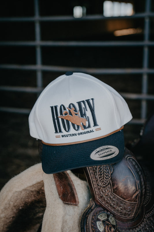 'Wild Ride' White 5-Panel Trucker Hat with Brown/Black Logo By Hooey