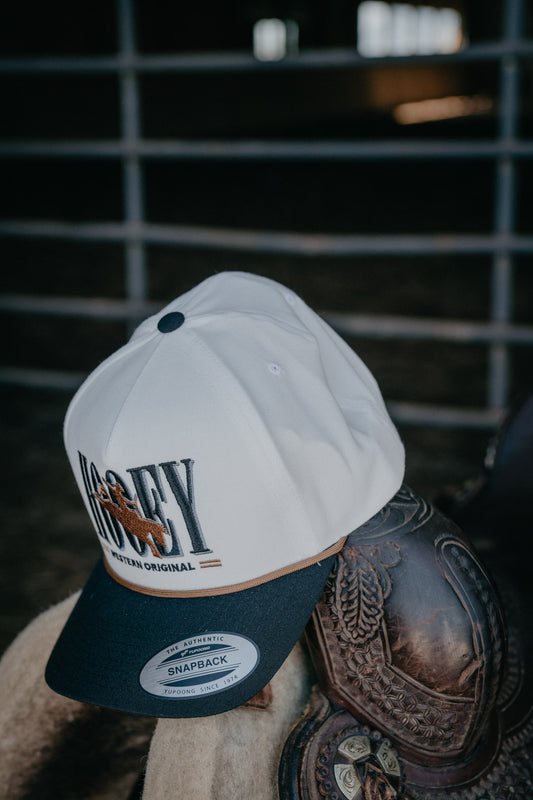 'Wild Ride' White 5-Panel Trucker Hat with Brown/Black Logo By Hooey