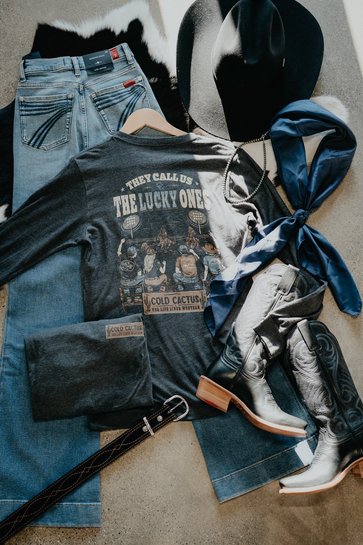 'The Lucky Ones' CC Exclusive Dark Grey Heather Long Sleeve Graphic T