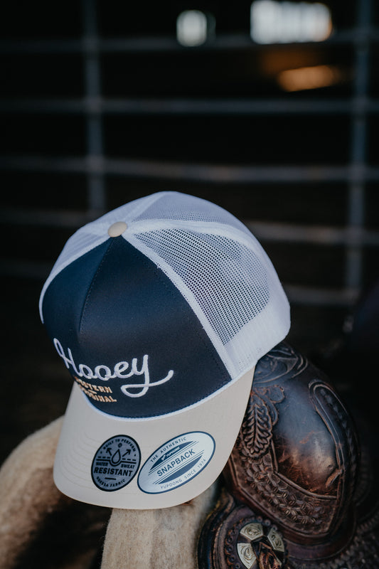 'OG' Black/White 5-Panel Trucker Hat with White Stitching By Hooey