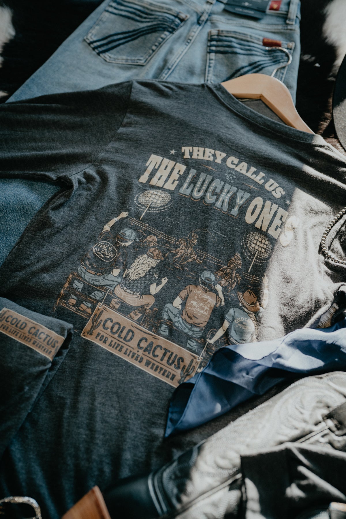 'The Lucky Ones' CC Exclusive Dark Grey Heather Long Sleeve Graphic T