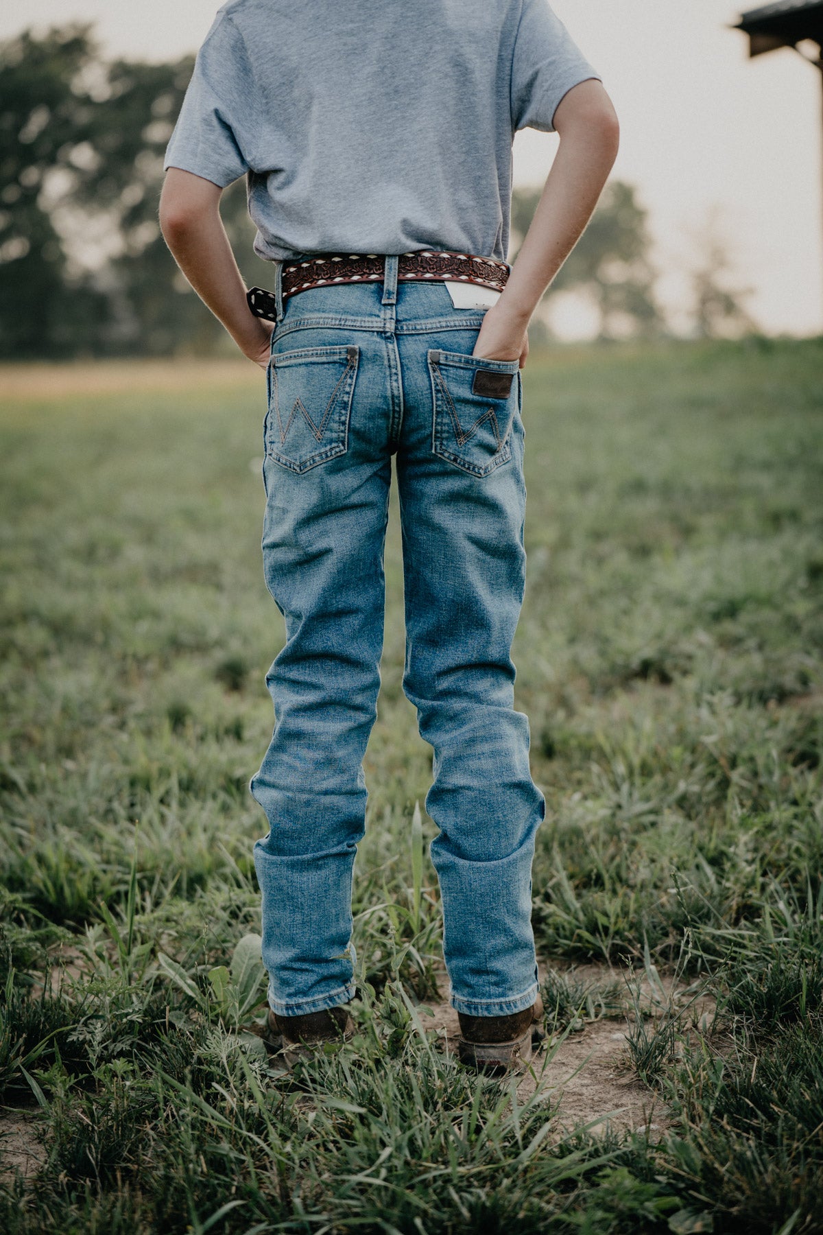 'Carson' Boy's Retro Slim Straight Jeans by Wrangler (Slim & Reg. Fit)