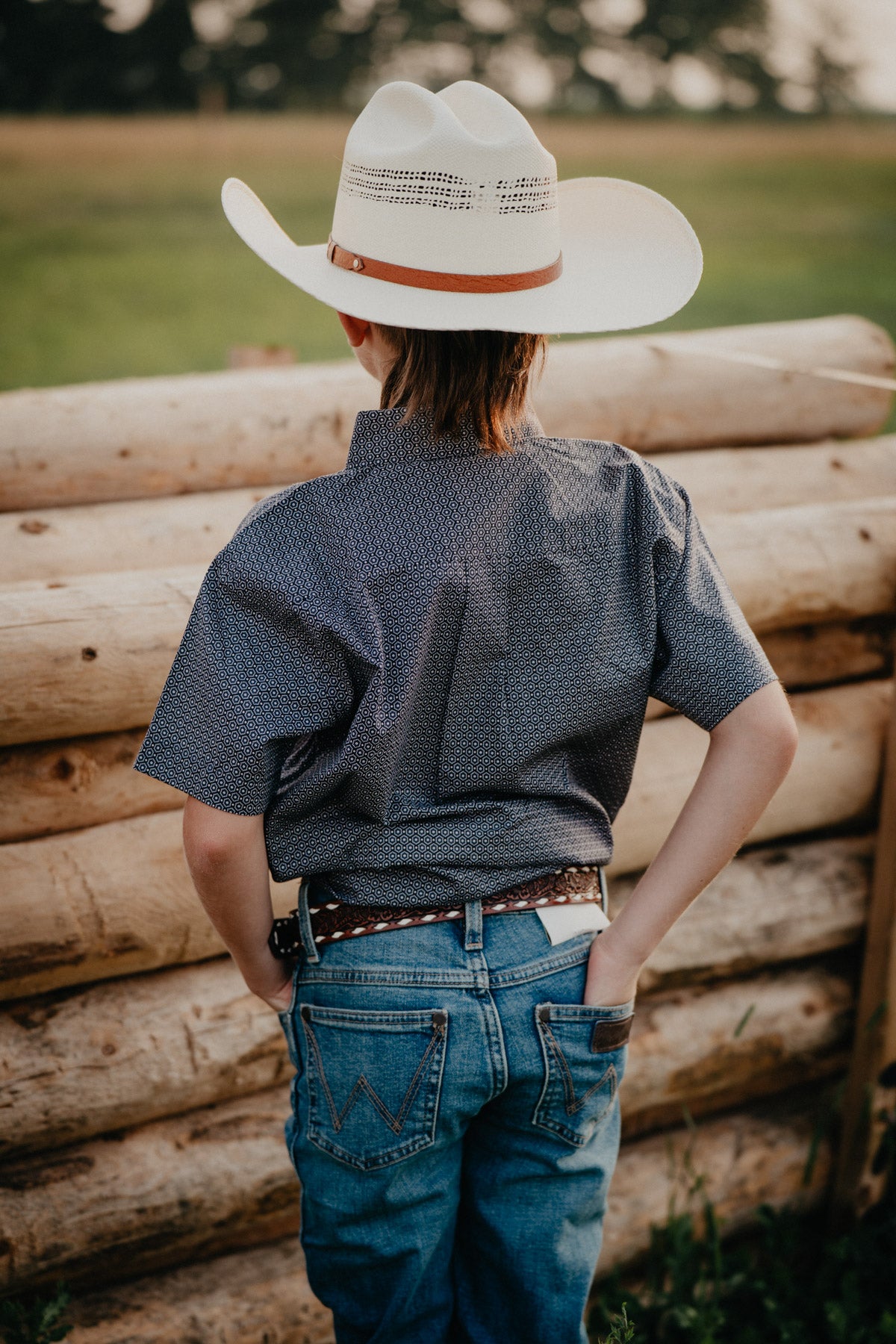 'Conway' Boy's Short Sleeve Gray Button Down (XS-XXL)
