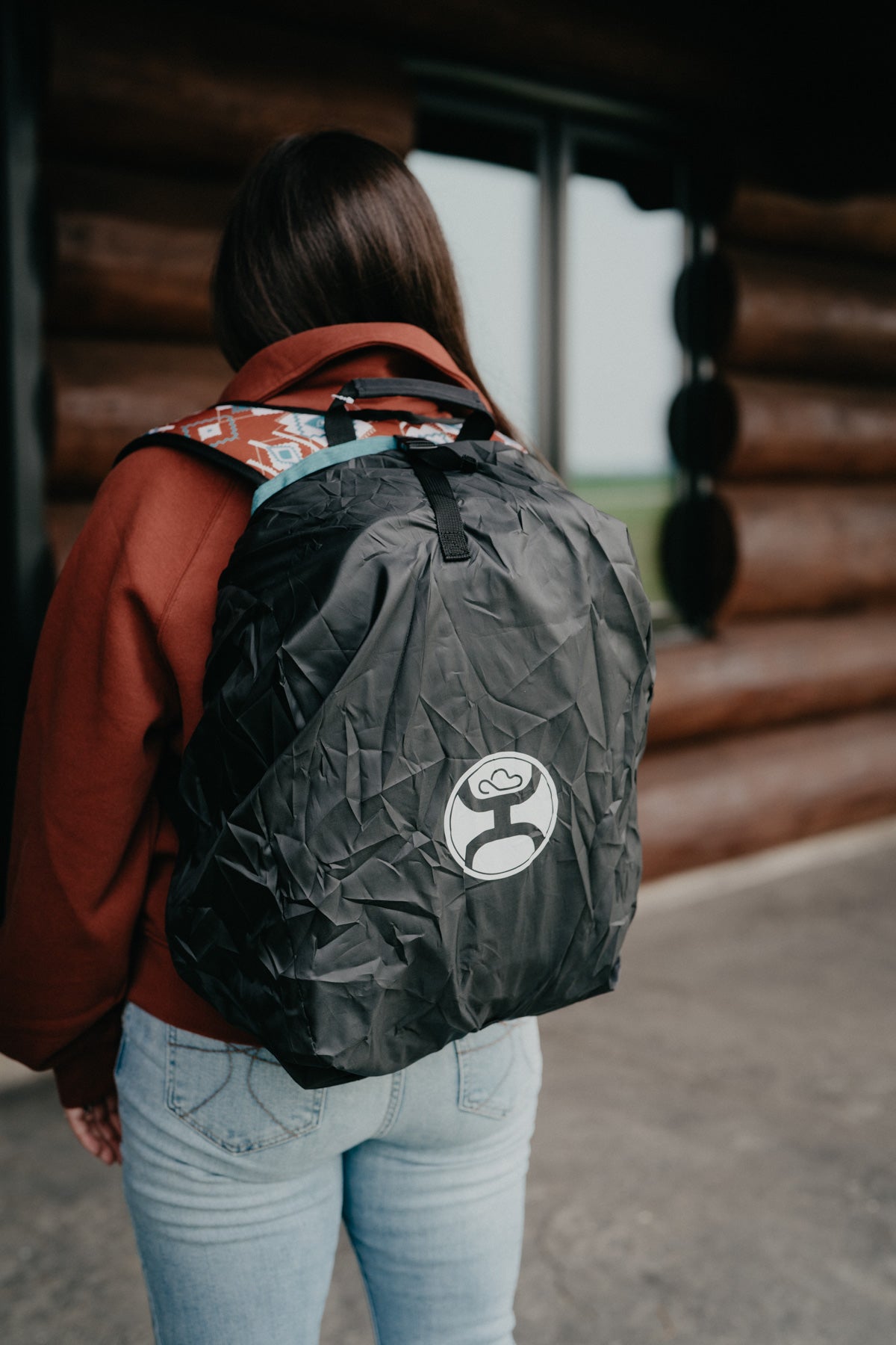 Rockstar Hooey Backpack Rust / Teal Aztec Print with Teal Accents
