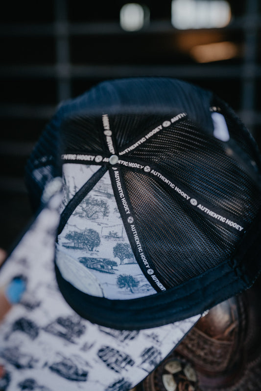 'Hooey Music' Black 5-Panel Trucker Hat with White/Black Patch By Hooey