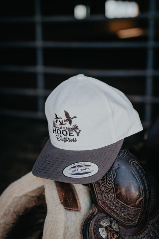 'Decoy' Cream 5-Panel Trucker with Brown Logo By Hooey