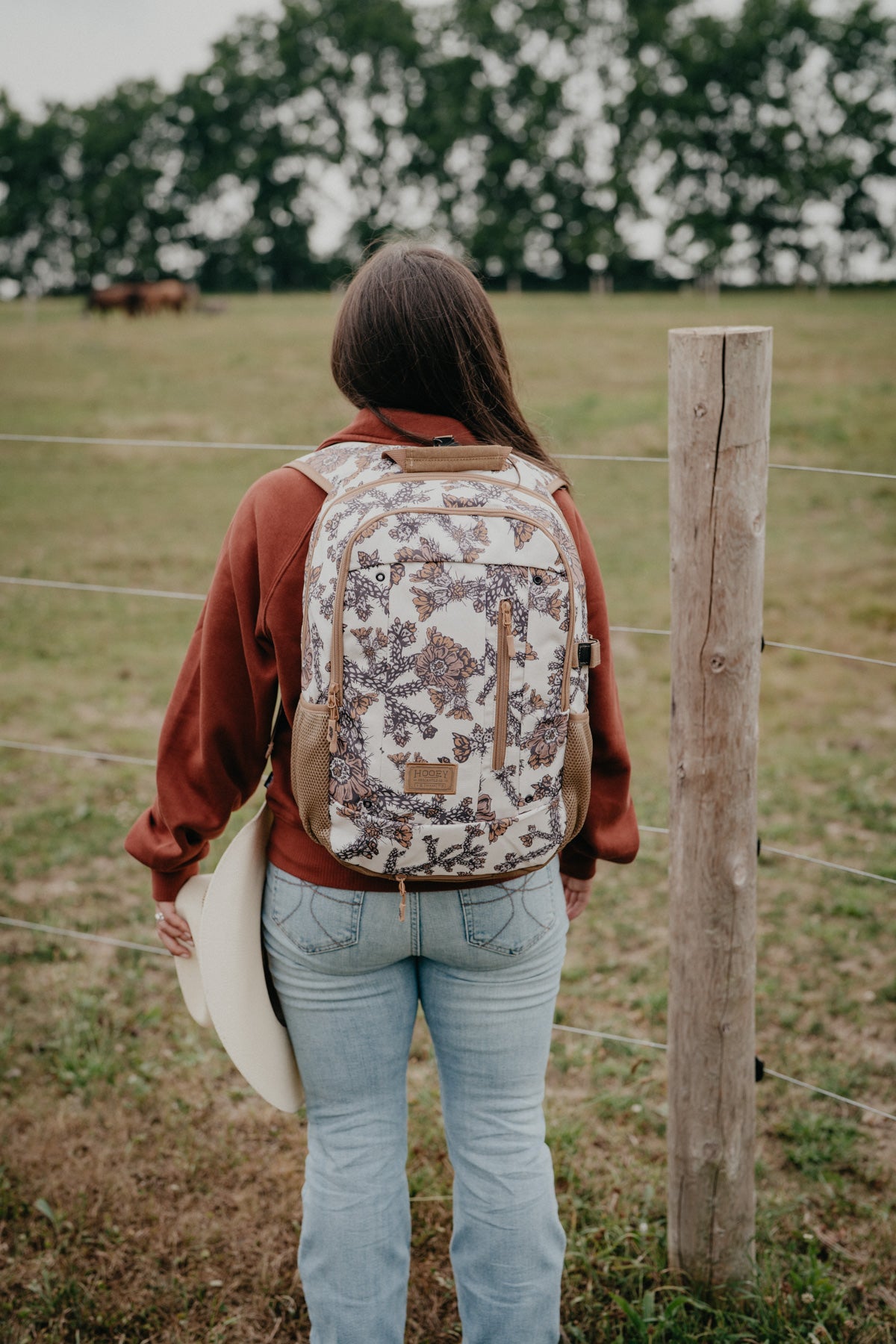 Rockstar Hooey Backpack Cream / Multi Colour Cacti Print with Tan Accents