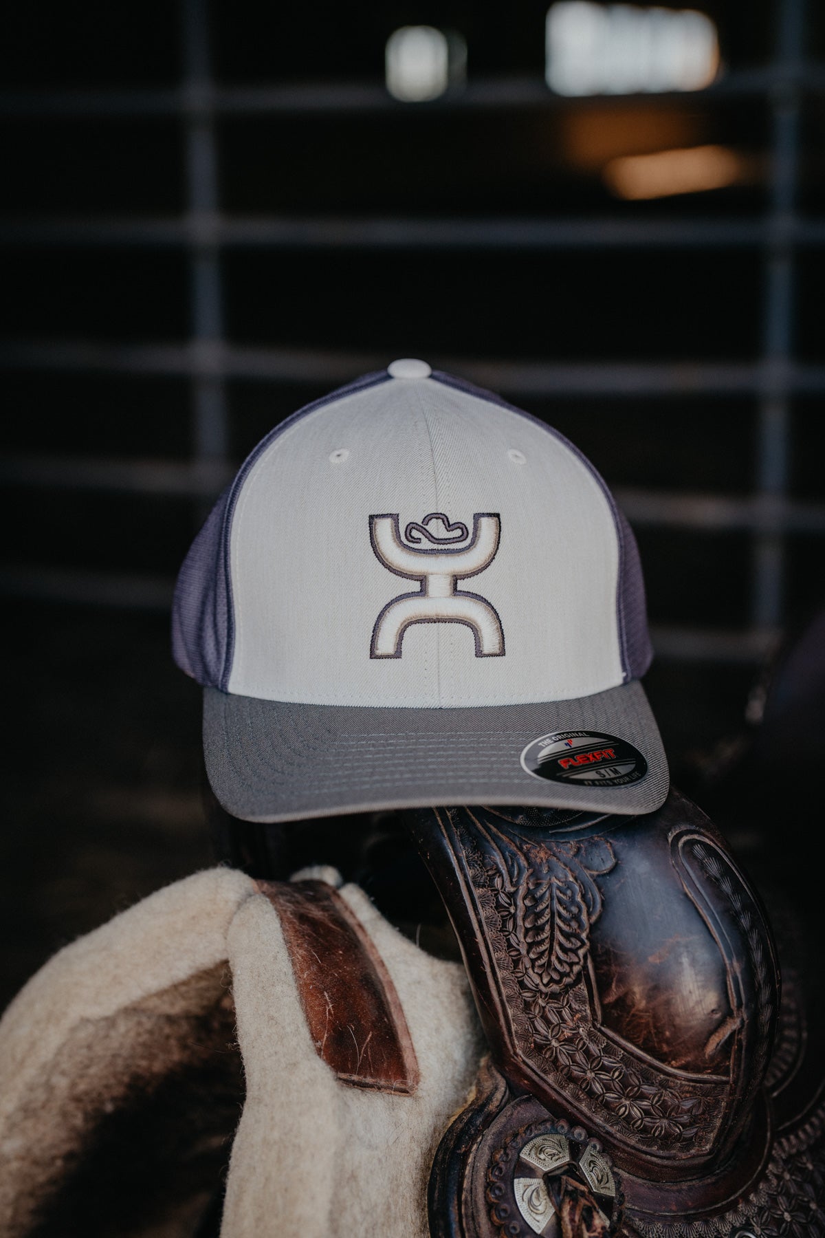 'Coach' 5-Panel Trucker Hat with Tan/Brown Logo By Hooey