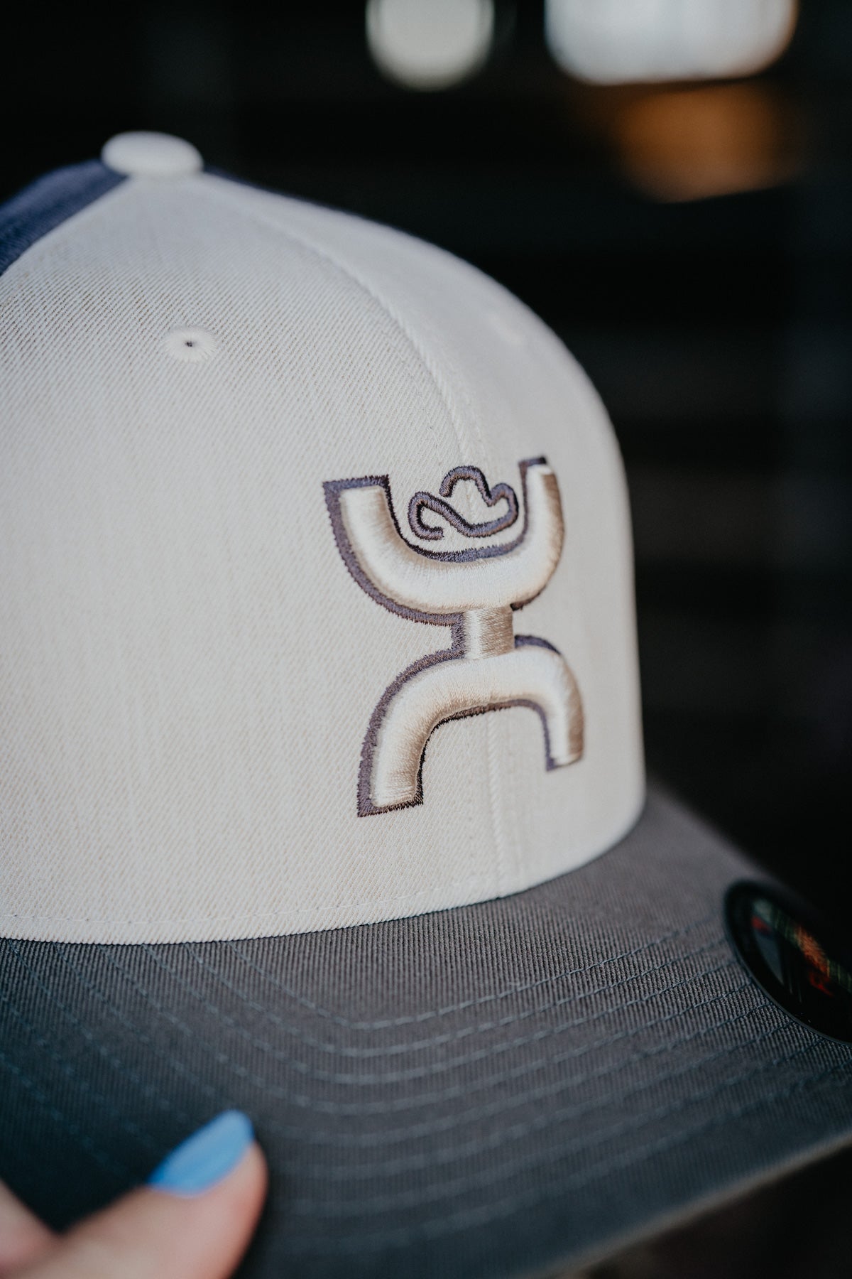 'Coach' 5-Panel Trucker Hat with Tan/Brown Logo By Hooey