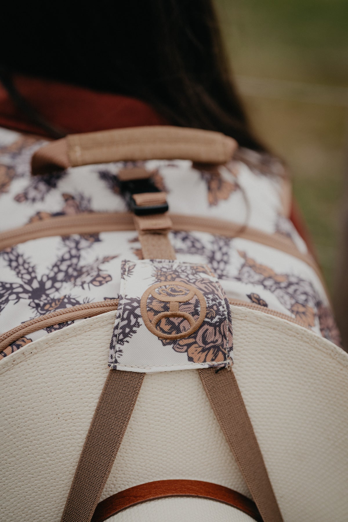 Rockstar Hooey Backpack Cream / Multi Colour Cacti Print with Tan Accents