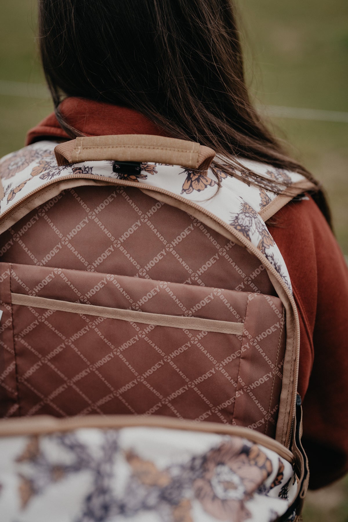 Rockstar Hooey Backpack Cream / Multi Colour Cacti Print with Tan Accents