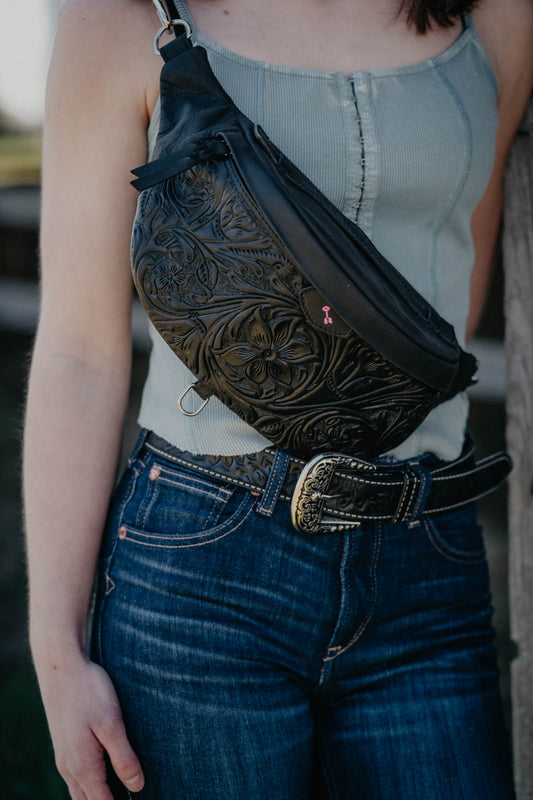 'Hollis' Fully Tooled Leather Bum Bag