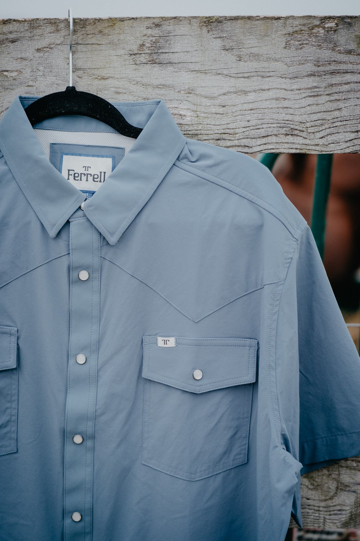 'Curtis' Blue Men's Short Sleeve Pearl Snap by Ferrell (S-XXL)
