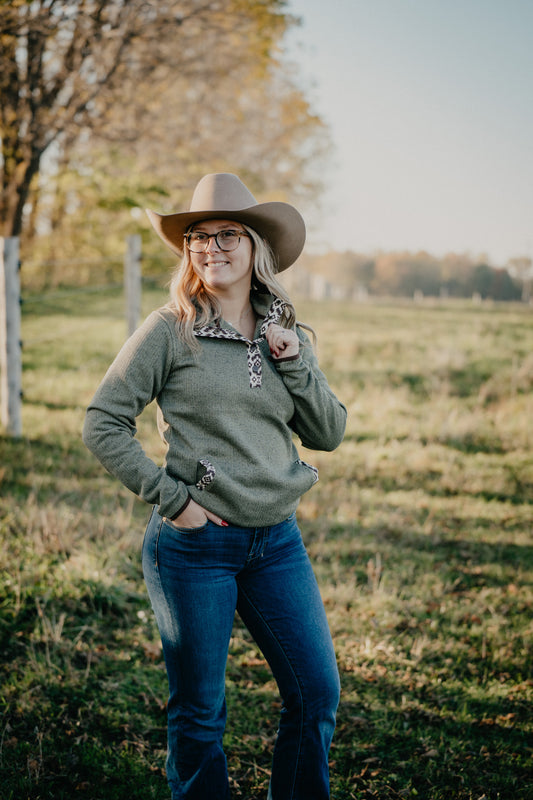 'Aspen' Women's CINCH Olive Fleece Pullover