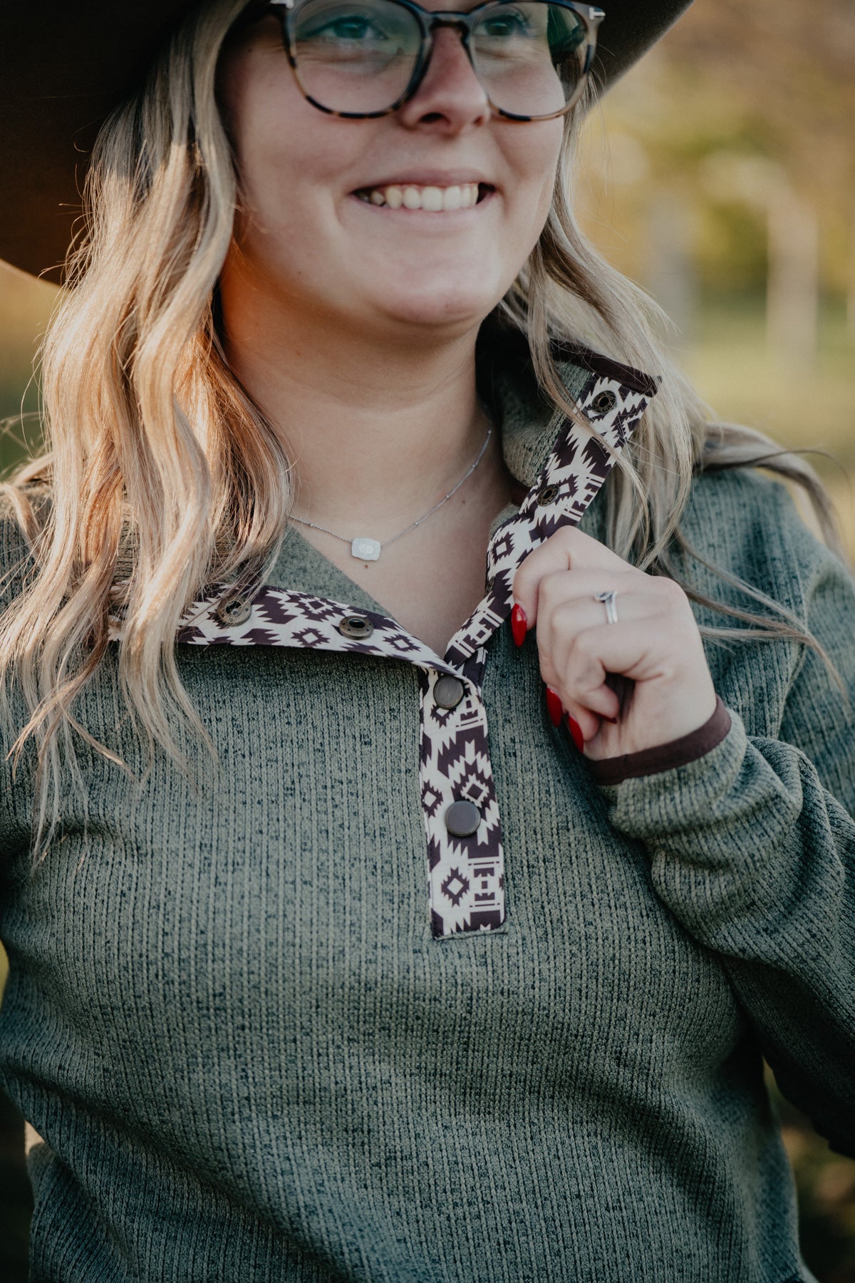 'Aspen' Women's CINCH Olive Fleece Pullover