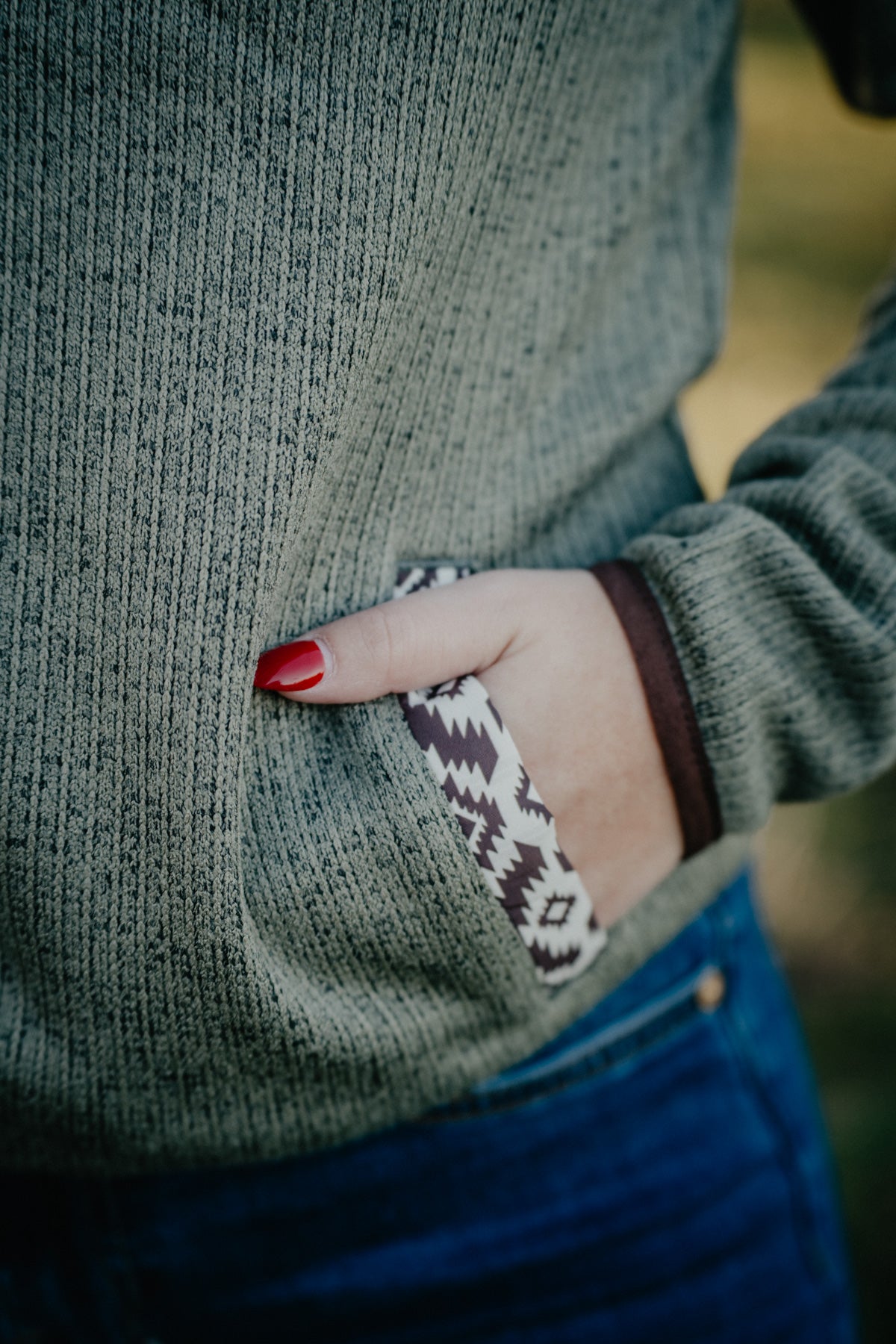 'Aspen' Women's CINCH Olive Fleece Pullover