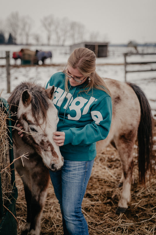 'Tyra' Women's Wrangler Retro Teal Hoodie (XS-XXL)