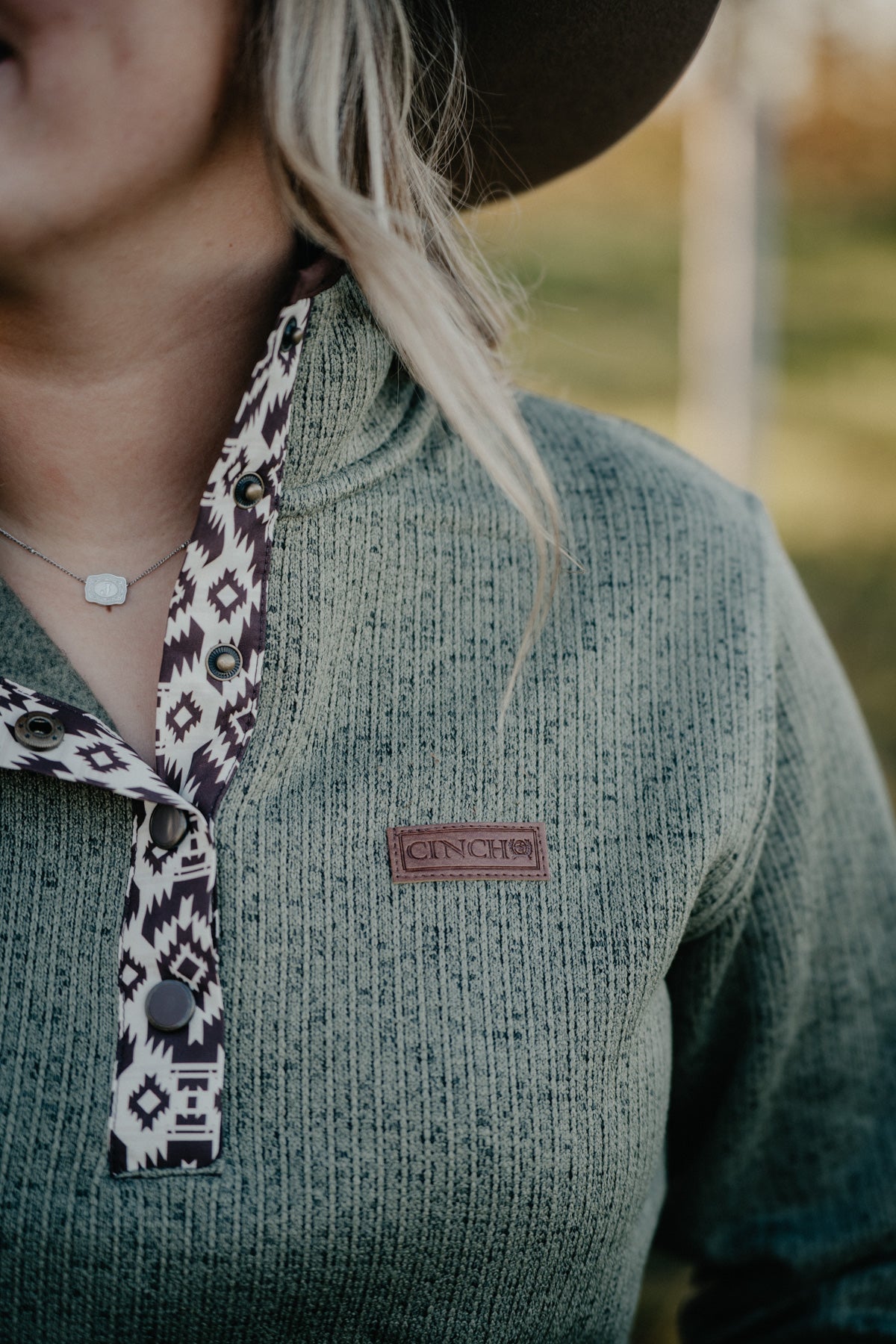 'Aspen' Women's CINCH Olive Fleece Pullover