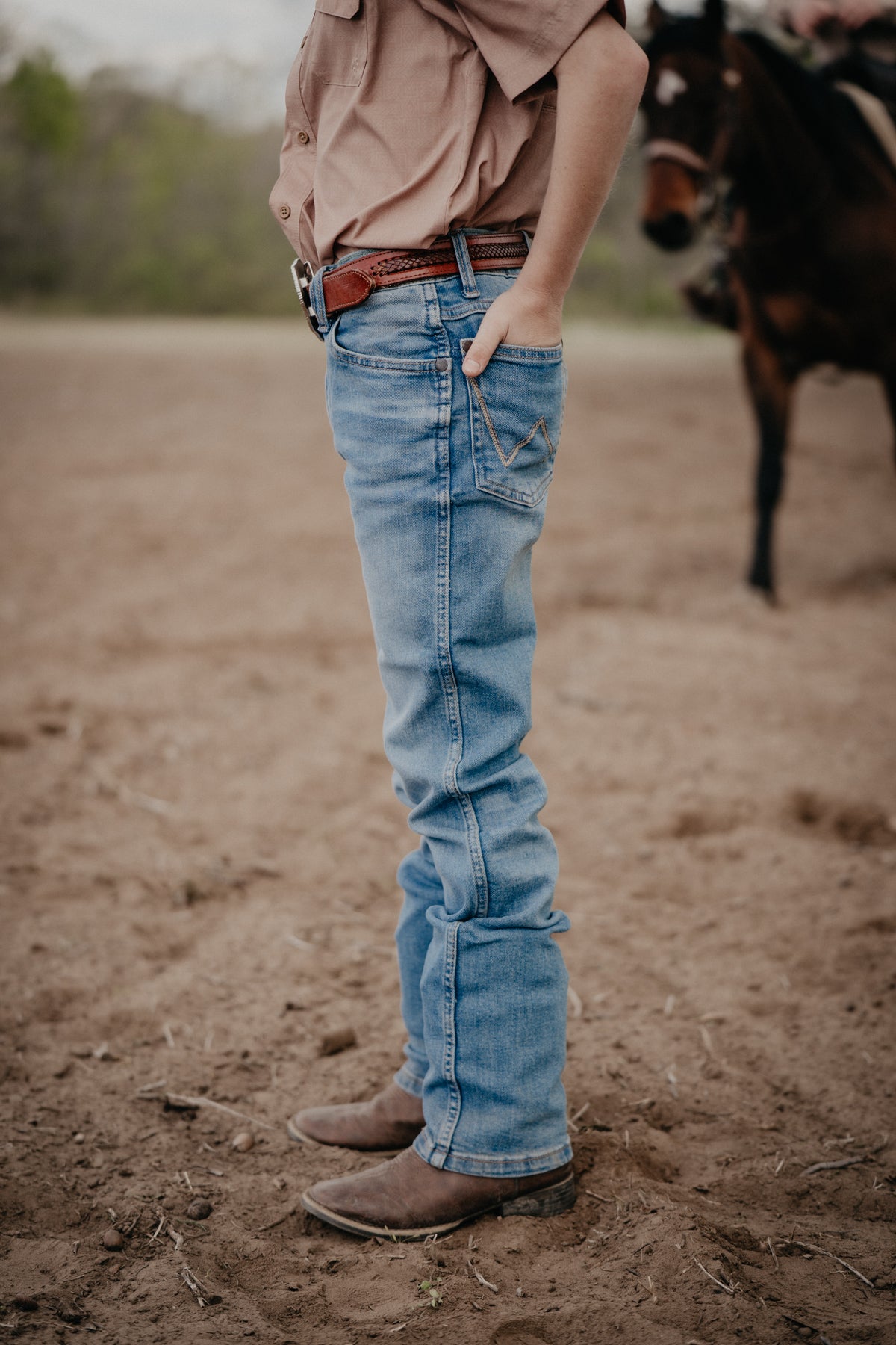 'Rylie' Boy's Retro Slim Straight Jeans by Wrangler (Slim & Reg. Fit)