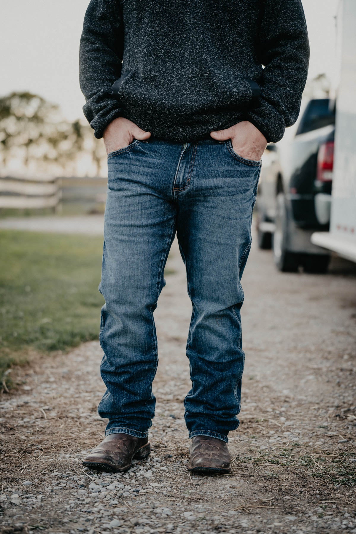 'Austin' Men's Retro Wrangler Slim Straight Jeans (2 Size 35/32, 1 Size 38/36 only)