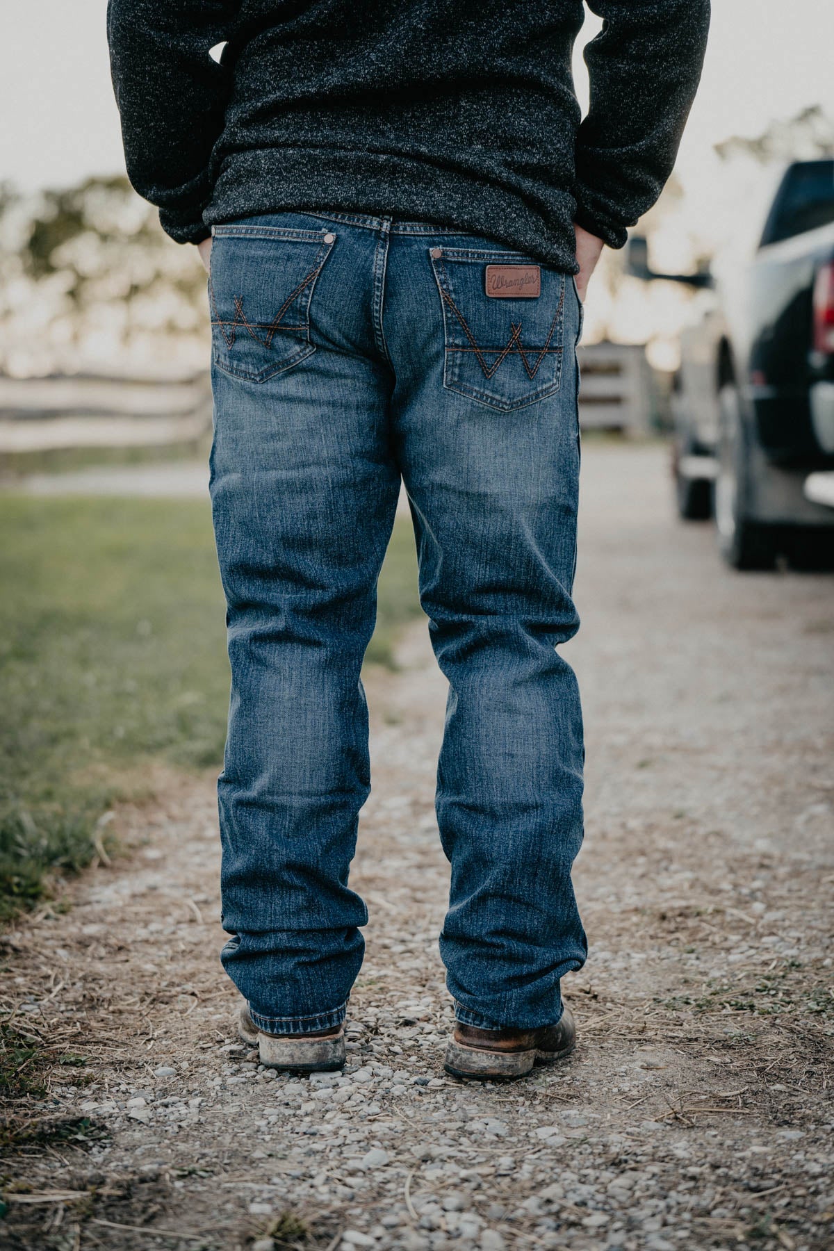 'Austin' Men's Retro Wrangler Slim Straight Jeans (2 Size 35/32, 1 Size 38/36 only)