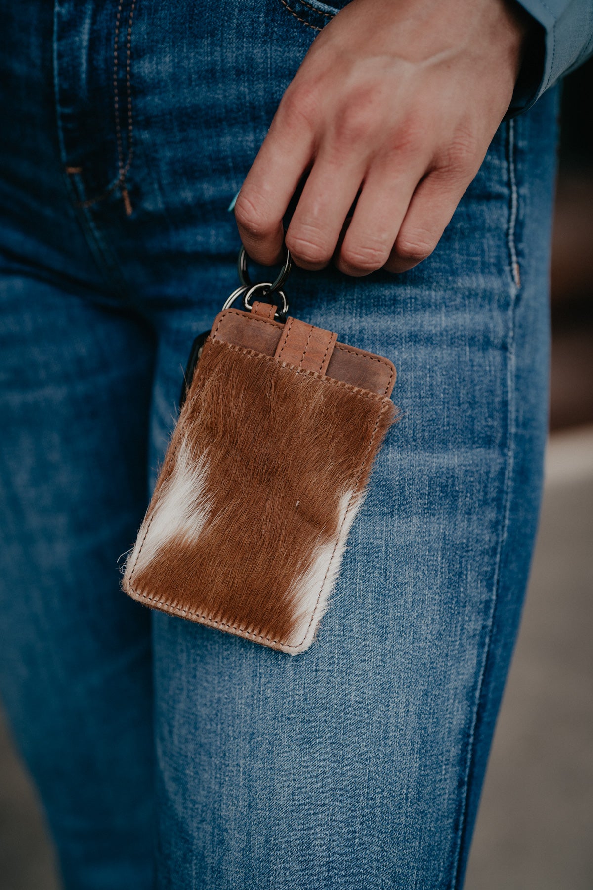 Roper Cowhide Card Holder