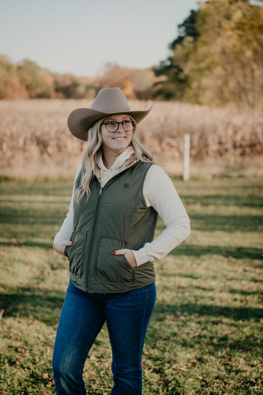 'Ivy' Women's Ariat Reversible Sage Green Insulated Vest