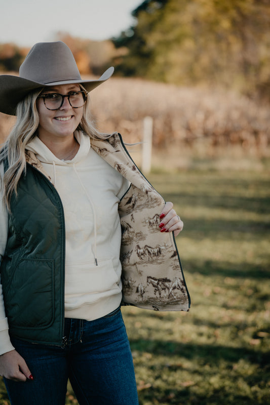 'Ivy' Women's Ariat Reversible Sage Green Insulated Vest