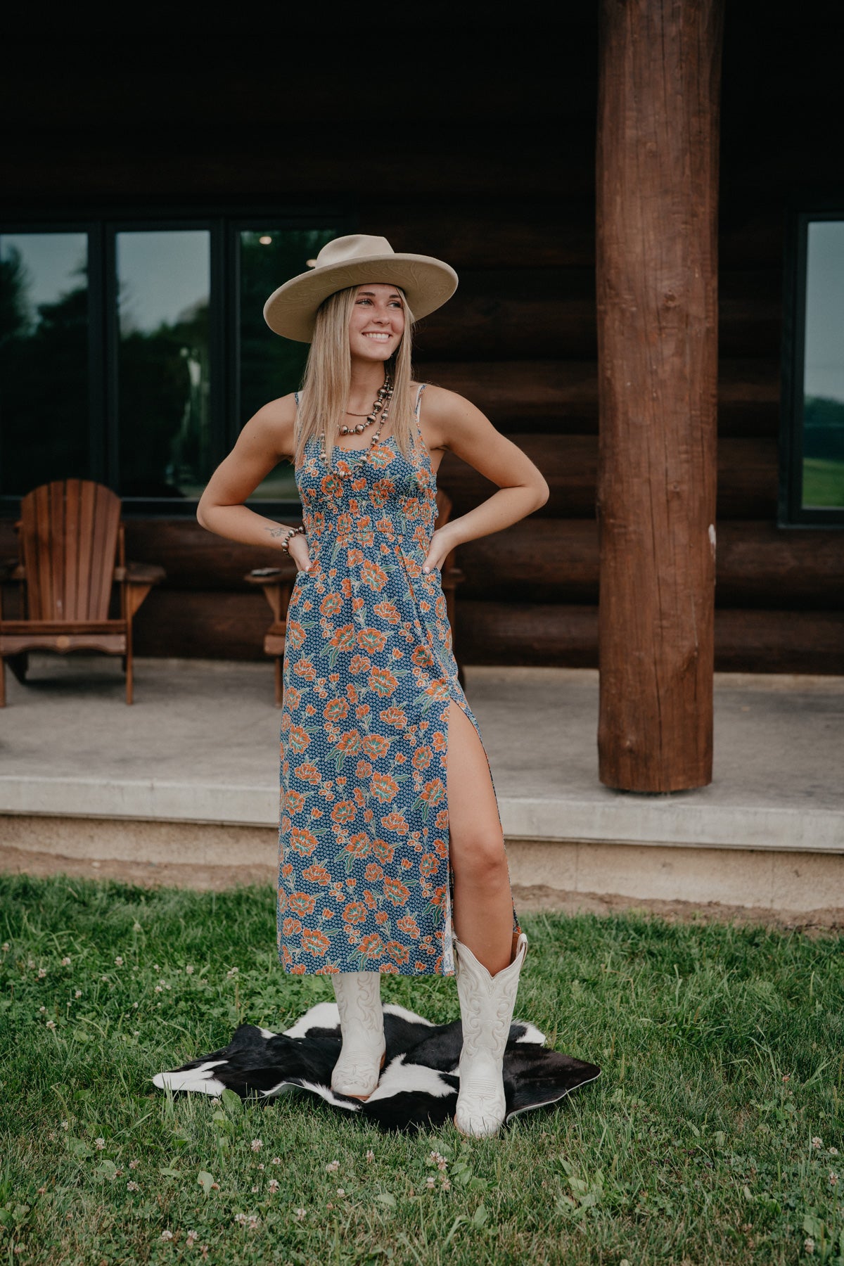 'Nyla' Floral Printed Midi Dress by Rock and Roll Denim