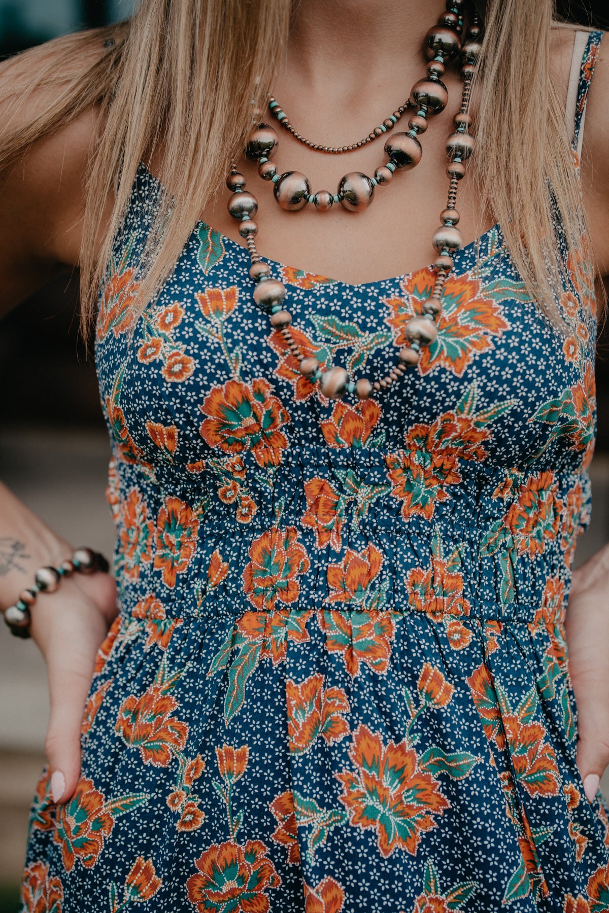 'Nyla' Floral Printed Midi Dress by Rock and Roll Denim