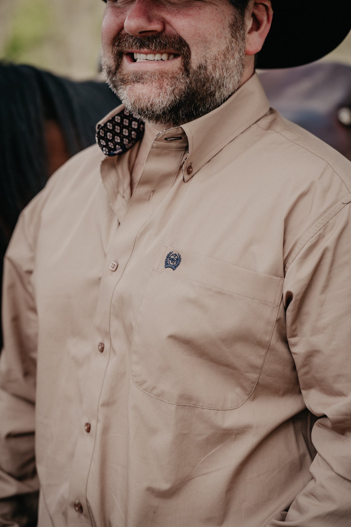 'Tucker' CINCH Men's Classic Solid Khaki Long Sleeve Button Up (S-XXL)