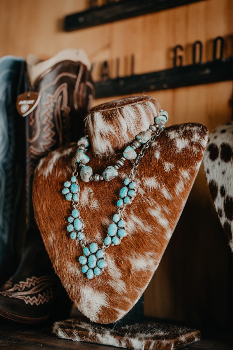 Turquoise Cluster Statement Necklace