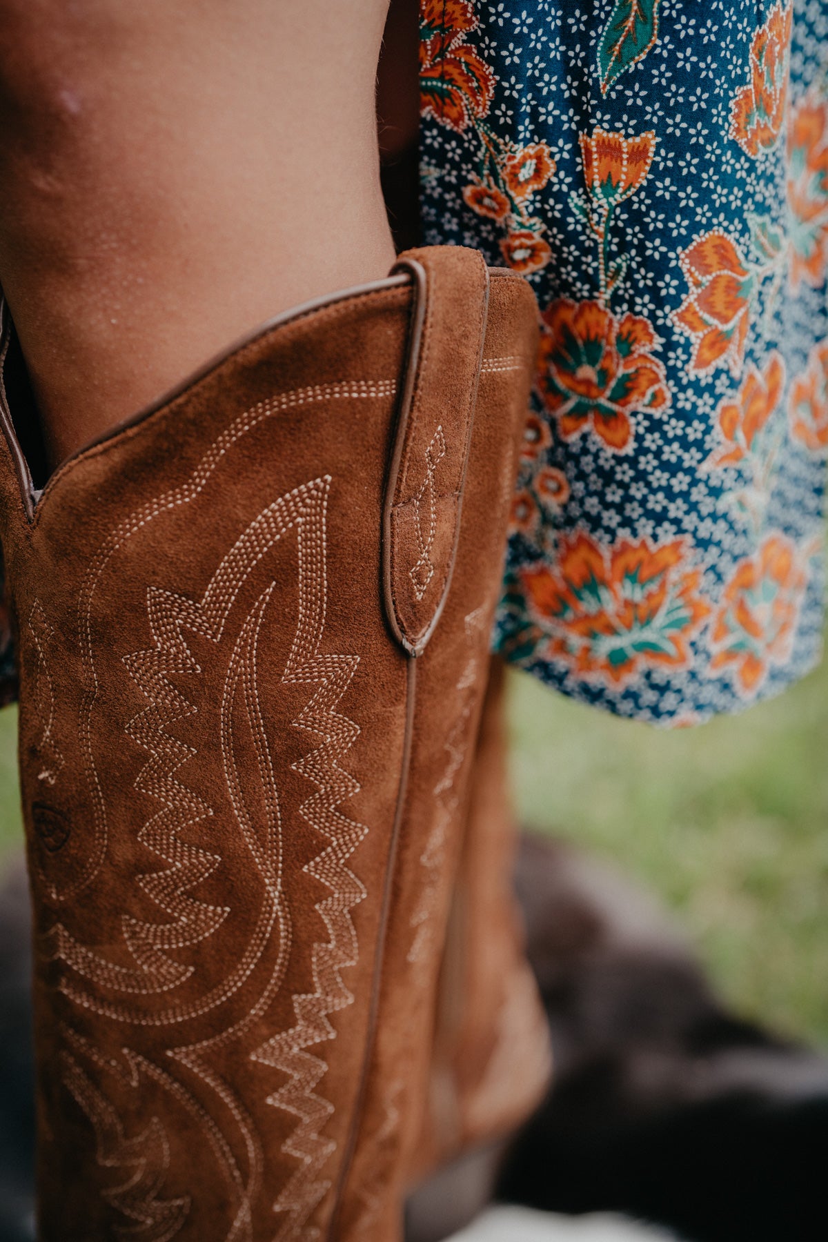 Casanova X Toe Tall Boot in Oiled Tan Suede by Ariat